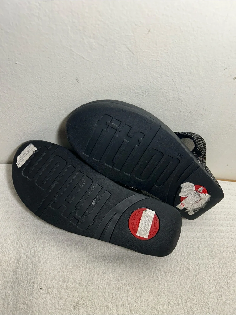 Fitflop Black Sparkle Toe-Post Sandals Sz 8